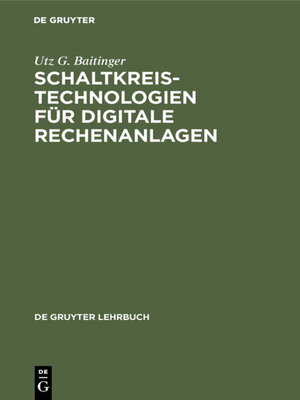 cover image of Schaltkreistechnologien für digitale Rechenanlagen